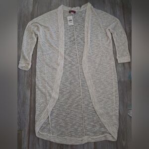 Women's Cream Open-Front Cardigan